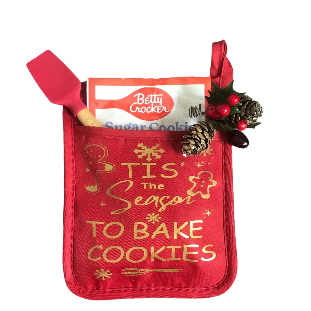 Tis The Season To Bake Potholder, Spatula & Cookie Mix Christmas Gift Set